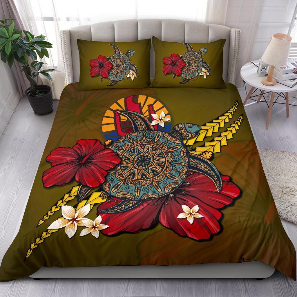 Tahiti Bedding Set - Yellow Turtle Tribal - Vibe Hoodie Shop