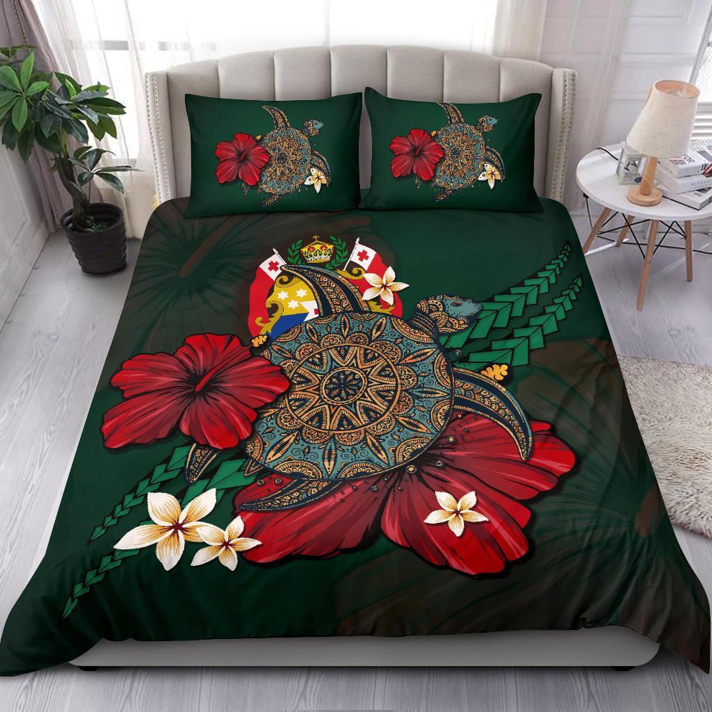 Tonga Bedding Set - Green Turtle Tribal - Vibe Hoodie Shop