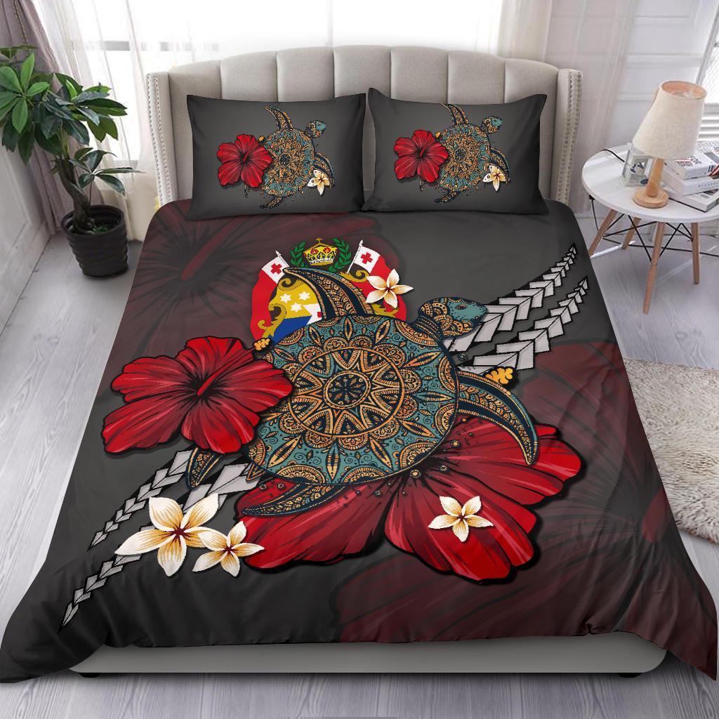 Tonga Bedding Set - Gray Turtle Tribal - Vibe Hoodie Shop