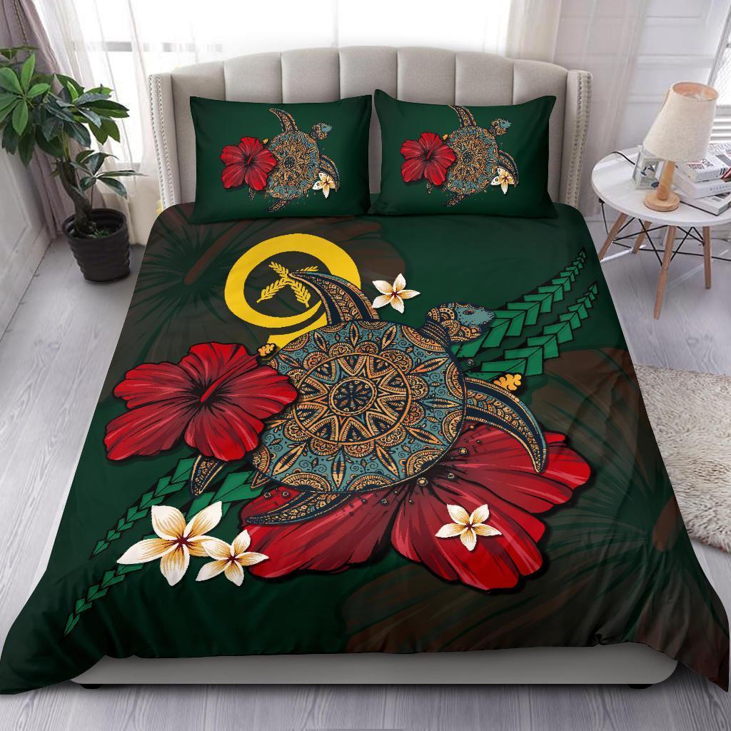 Vanuatu Bedding Set - Green Turtle Tribal - Vibe Hoodie Shop