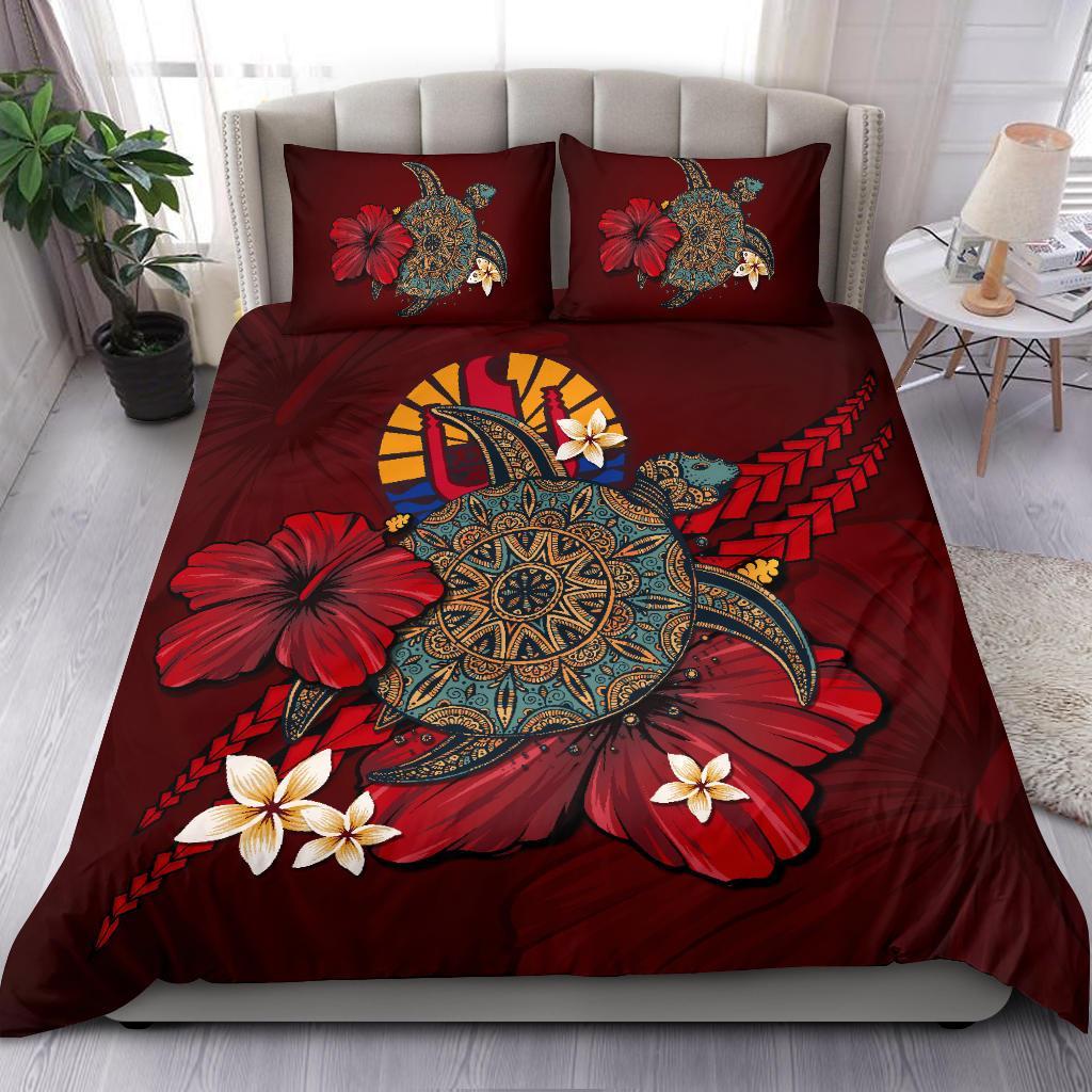 Tahiti Bedding Set - Red Turtle Tribal - Vibe Hoodie Shop