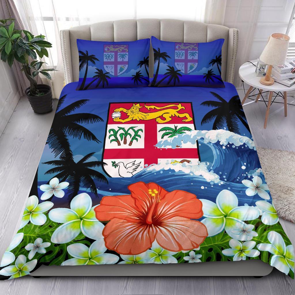 Fiji Bedding Set Coat Of Arms Hibiscus - Vibe Hoodie Shop