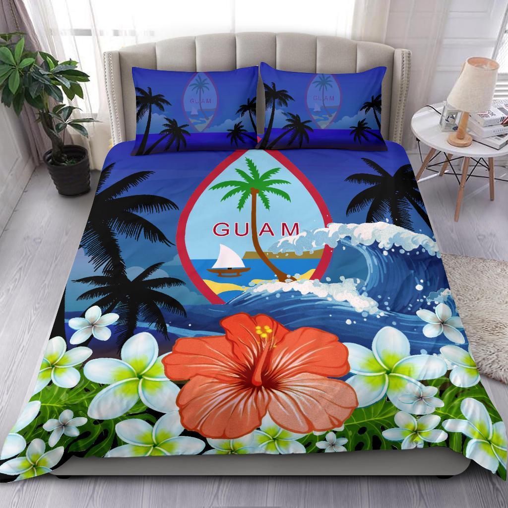 Guam Bedding Set Coat Of Arms Hibiscus - Vibe Hoodie Shop