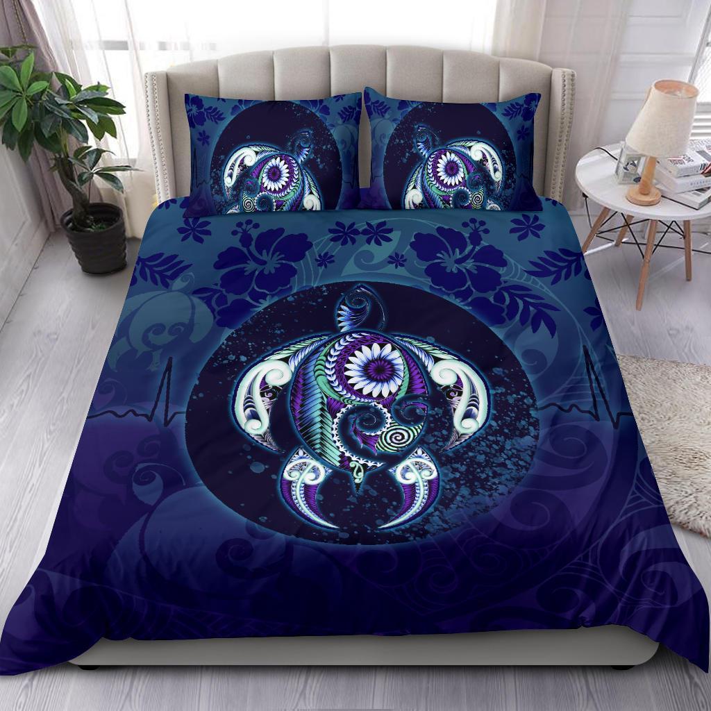 Maori Turtle Bedding Set Ocean Heartbeat - Vibe Hoodie Shop