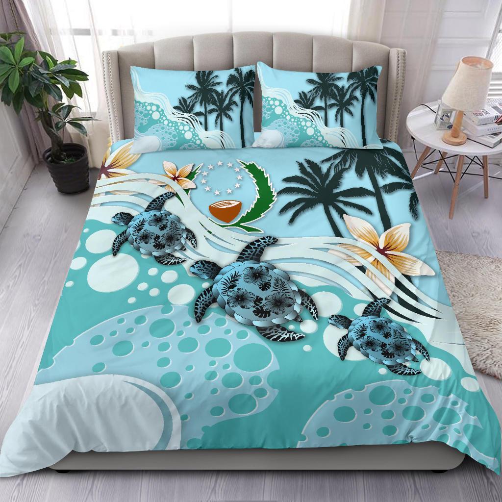 Pohnpei Bedding Set - Blue Turtle Hibiscus - Vibe Hoodie Shop