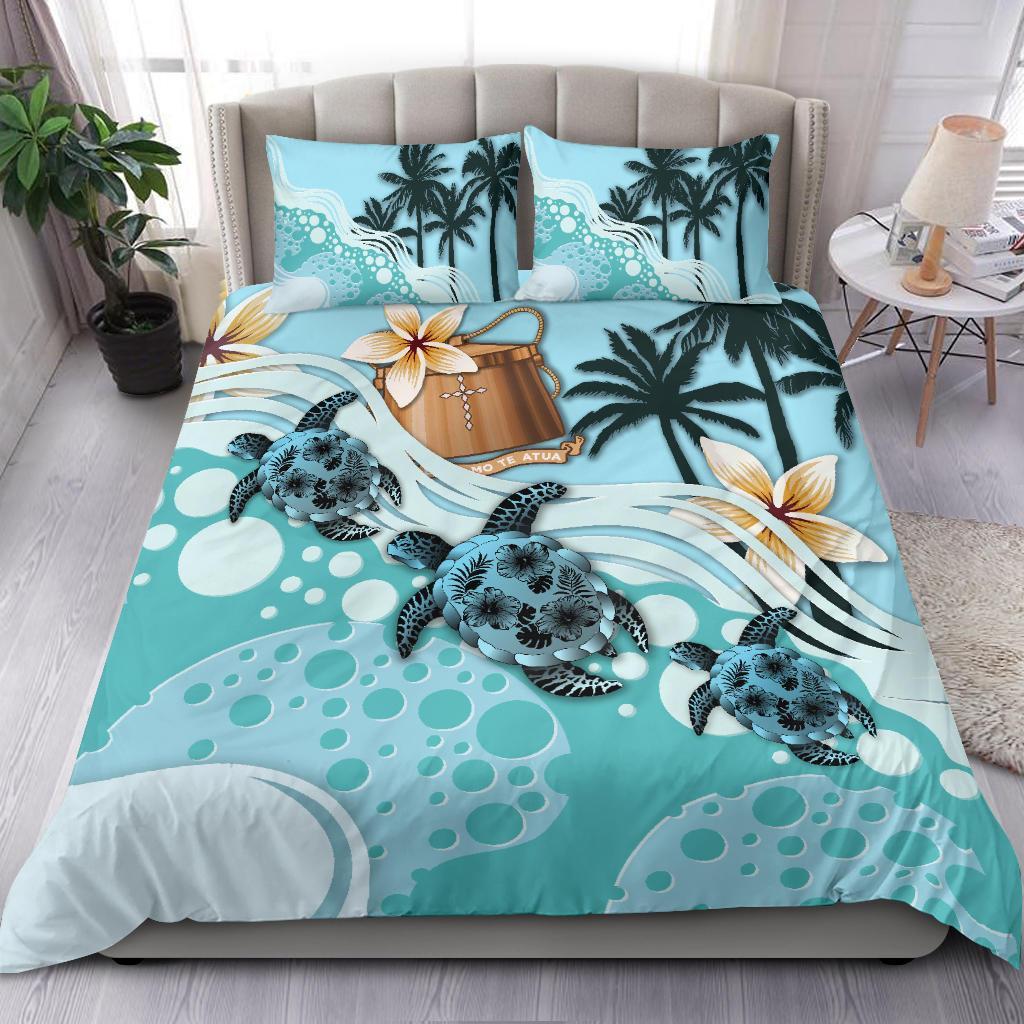 Tokelau Bedding Set - Blue Turtle Hibiscus - Vibe Hoodie Shop