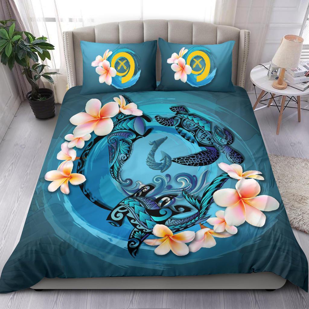 Vanuatu Bedding Set - Blue Plumeria Animal Tattoo - Vibe Hoodie Shop