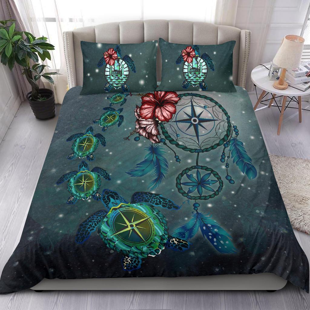 Tahiti Bedding Set - Dreamcatcher Turtle Compass - Vibe Hoodie Shop