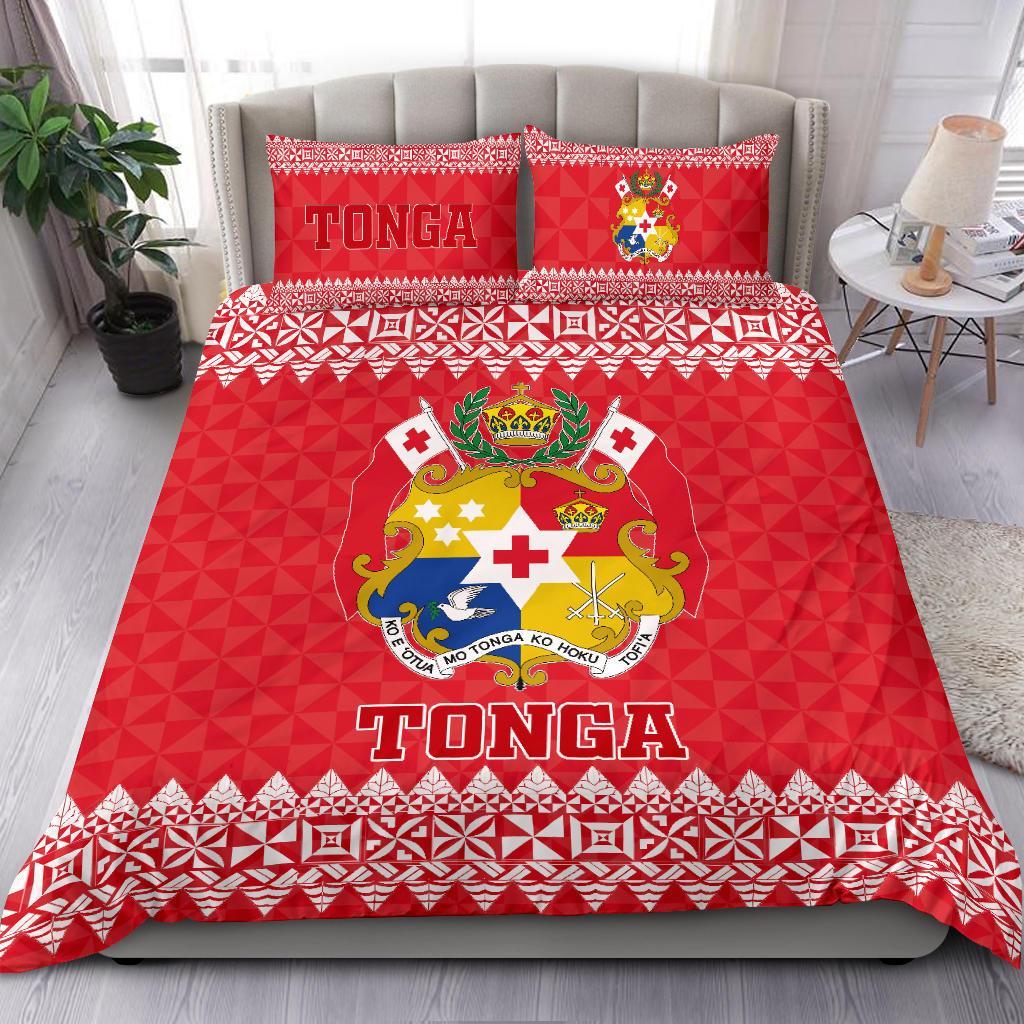 Tonga Coat Of Arms Bedding Set - Red Version - Vibe Hoodie Shop