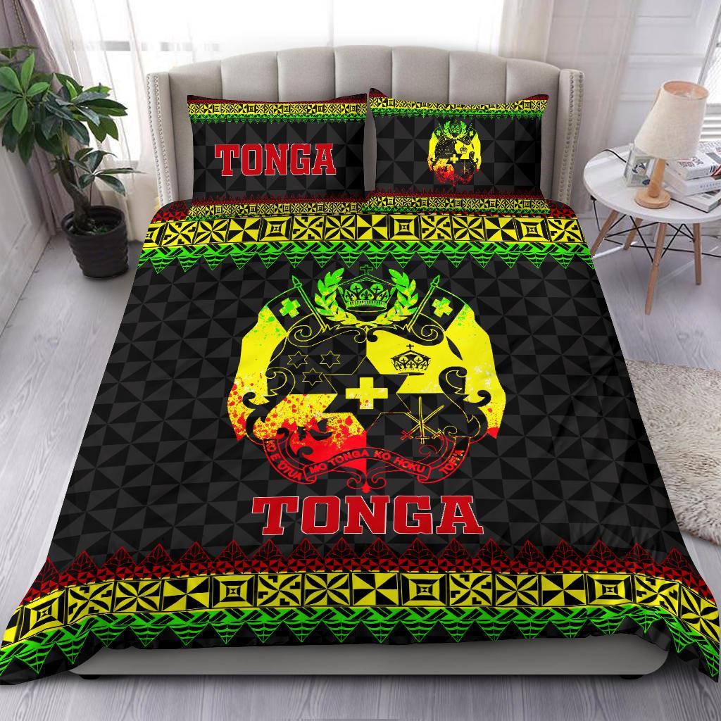 Tonga Coat Of Arms Bedding Set - Reggae Version - Vibe Hoodie Shop