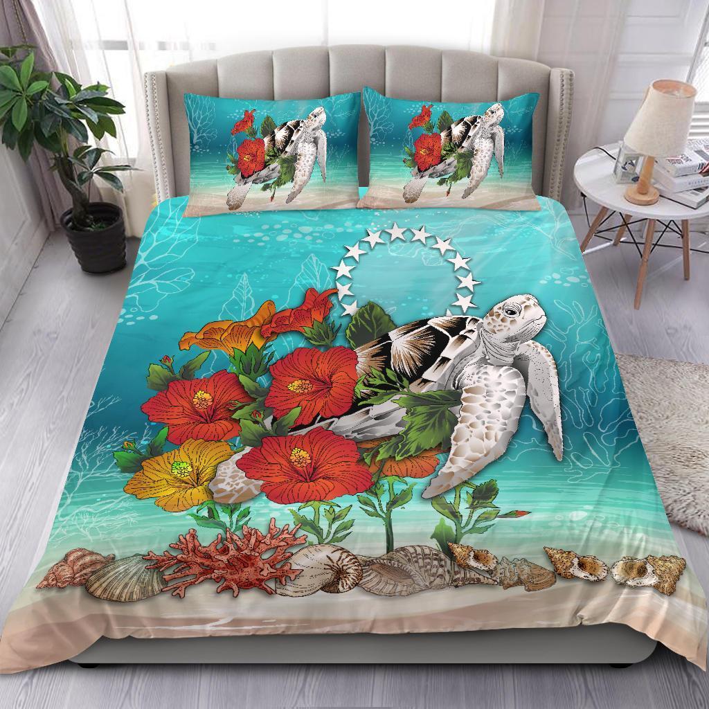 Cook Islands Bedding Set - Ocean Turtle Hibiscus - Vibe Hoodie Shop