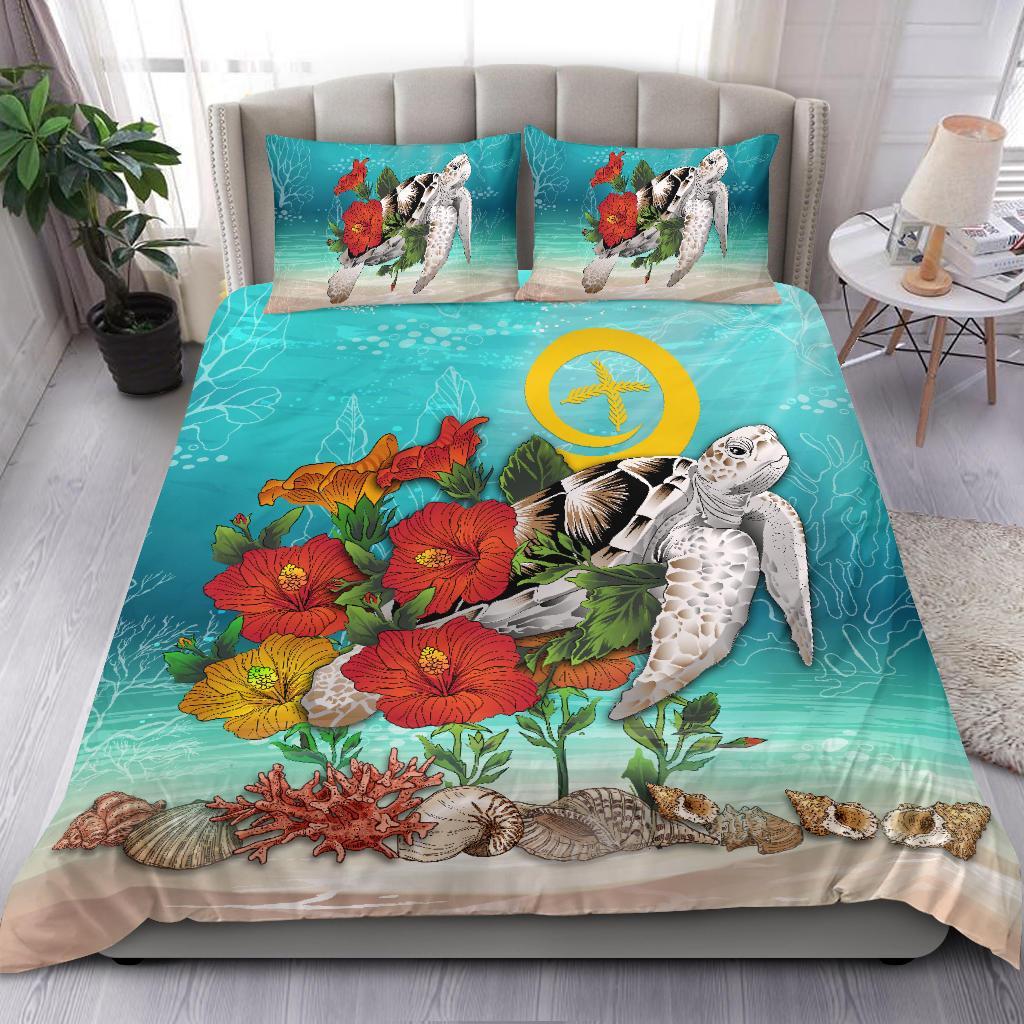 Vanuatu Bedding Set - Ocean Turtle Hibiscus - Vibe Hoodie Shop