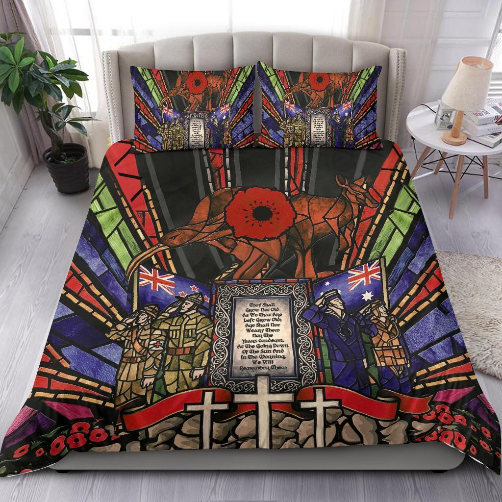 New Zealand Bedding Set, ANZAC Day Lest We Forget Australia Duvet Cover And Pillow Case - Vibe Hoodie Shop