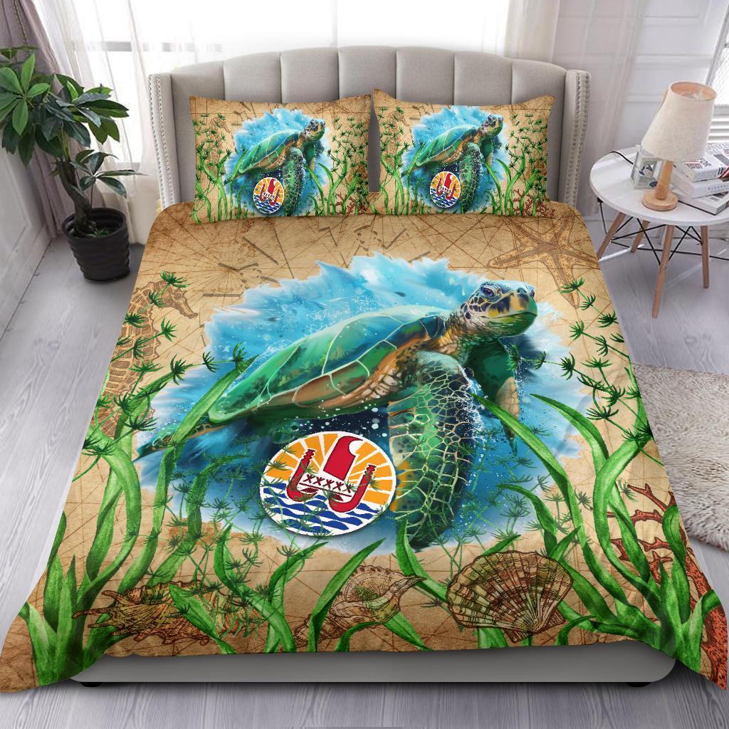 Tahiti Bedding Set Sea Turtle Vintage - Vibe Hoodie Shop