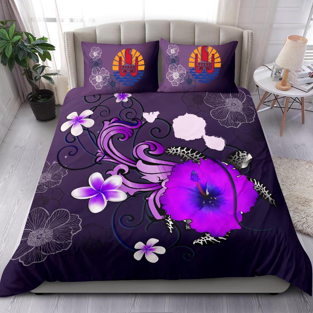 Tahiti Bedding Set - Map Turtle Hibiscus - Vibe Hoodie Shop