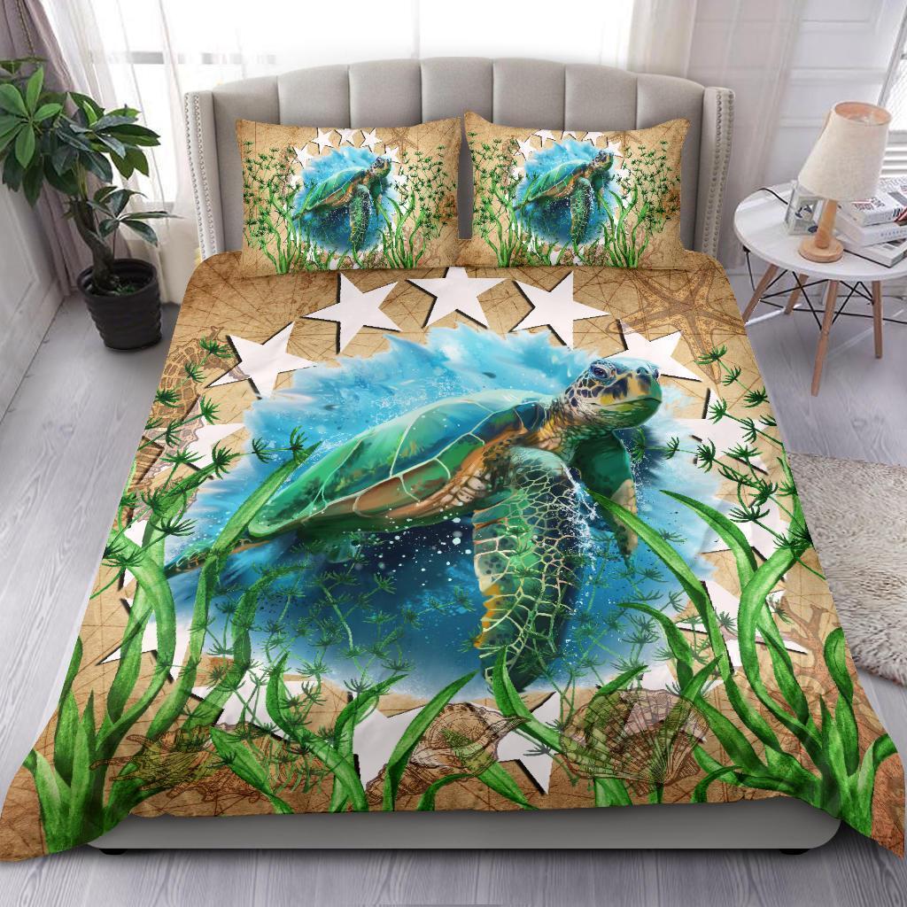 Cook Islands Bedding Set Sea Turtle Vintage - Vibe Hoodie Shop