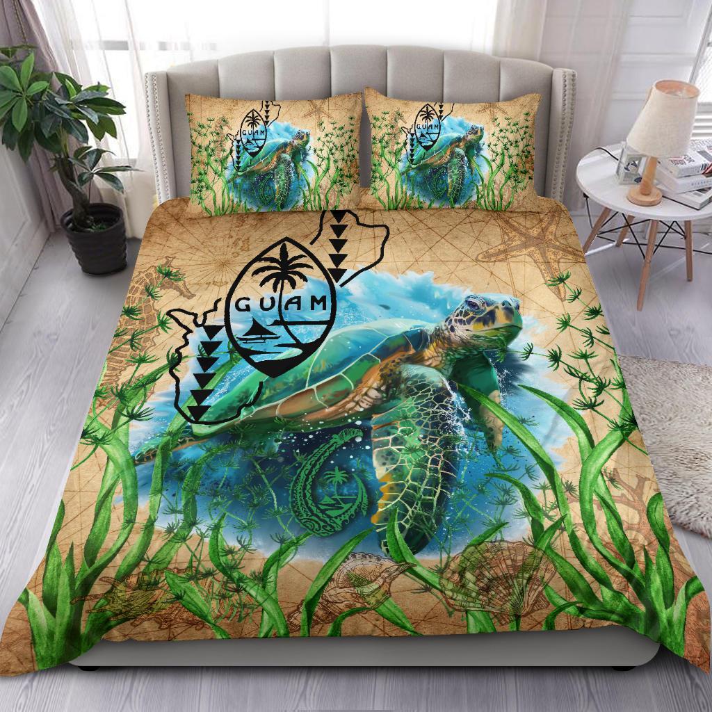 Guam Bedding Set Sea Turtle Vintage - Vibe Hoodie Shop