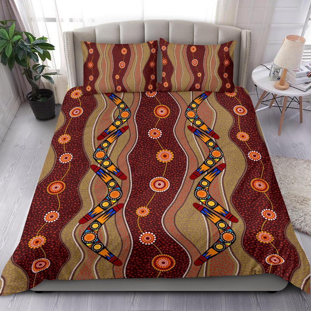 Aboriginal Bedding Sets, Boomerang Patterns Circle Art - Vibe Hoodie Shop