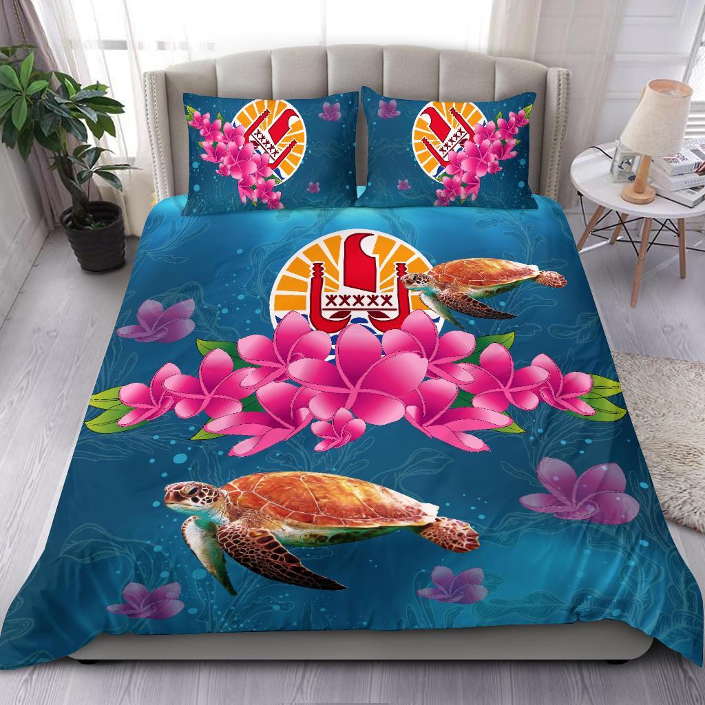 Tahiti Plumeria Kanaka Turtle Sea Bedding Set - AH - Vibe Hoodie Shop