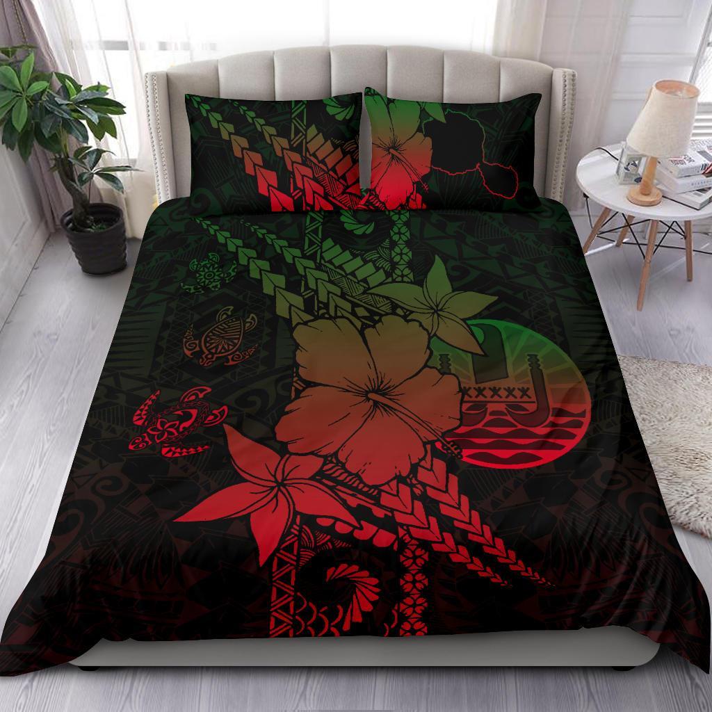 Tahiti Bedding Set - Hibiscus Polynesia Duvet Cover - Vibe Hoodie Shop