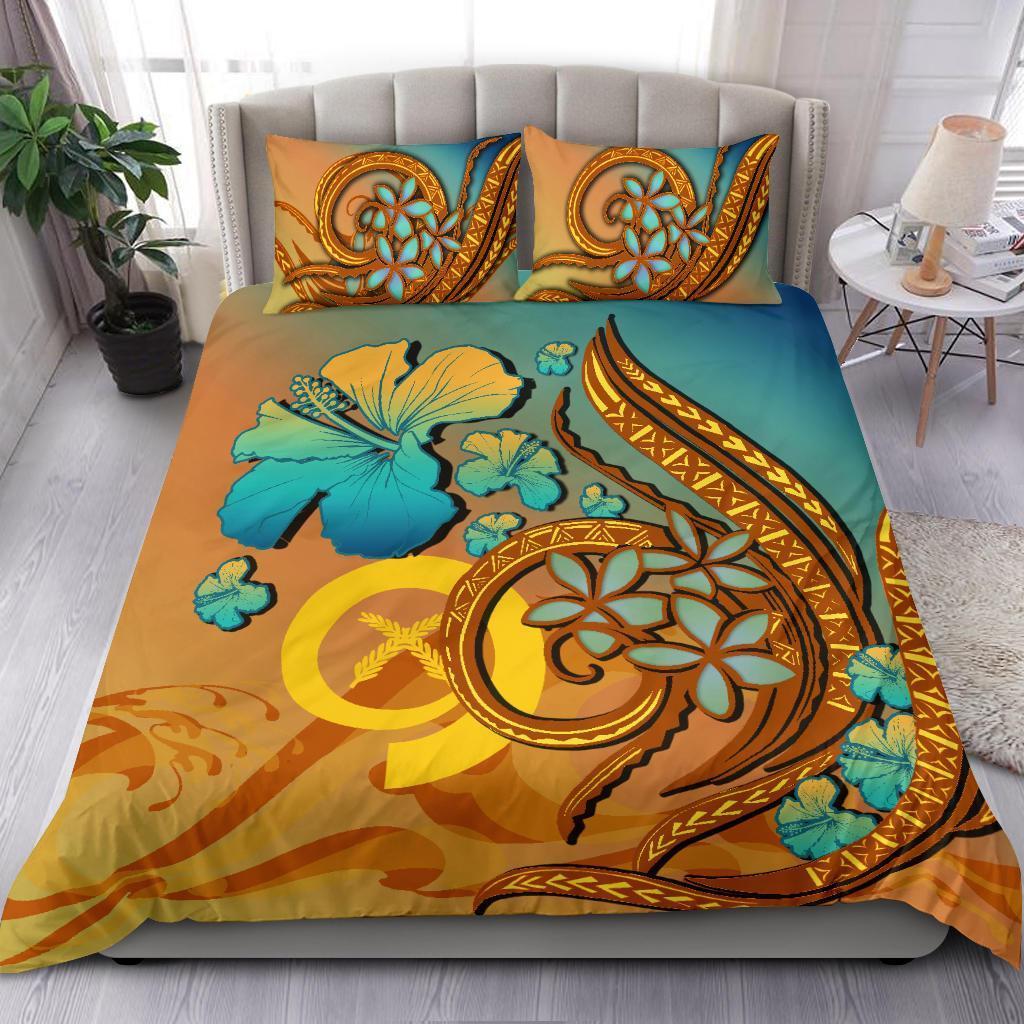 Vanuatu Polynesian Bedding Set Sunset Glow - Vibe Hoodie Shop