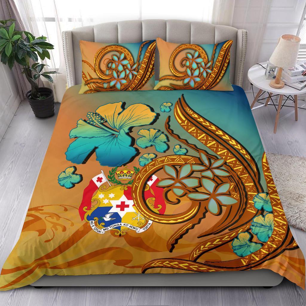 Tonga Polynesian Bedding Set Sunset Glow - Vibe Hoodie Shop