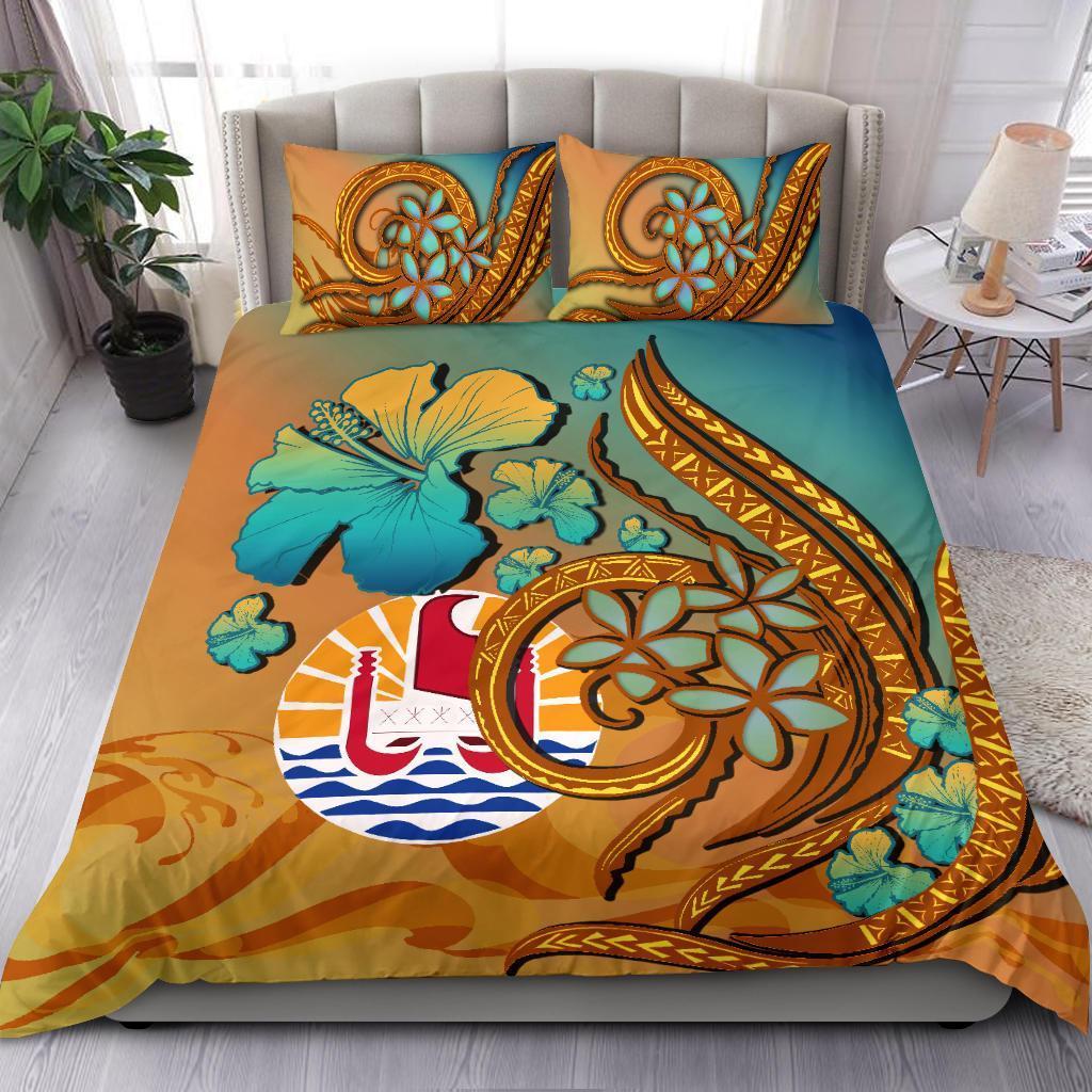 Tahiti Polynesian Bedding Set Sunset Glow - Vibe Hoodie Shop