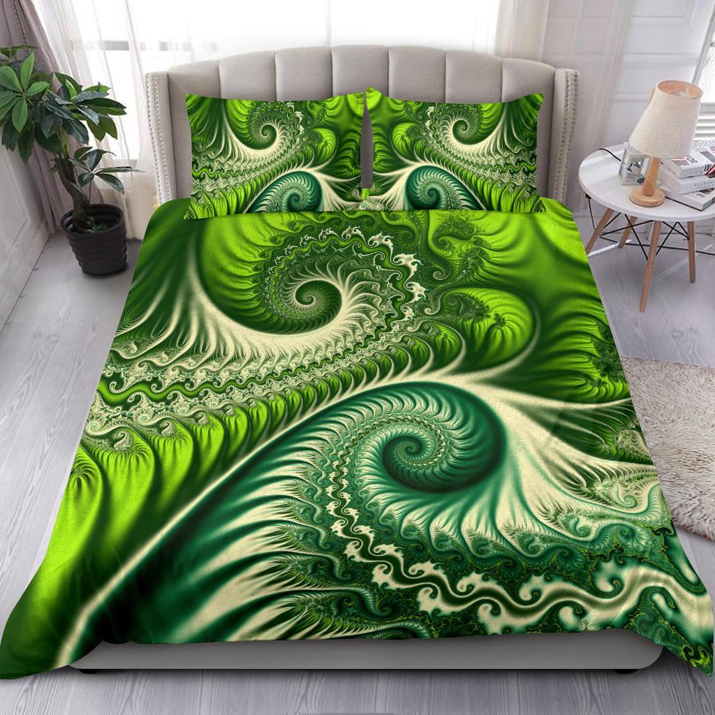 New Zealand Bedding Set, Koru Fern Duvet Cover And Pillow Case - Abstract Style - Vibe Hoodie Shop