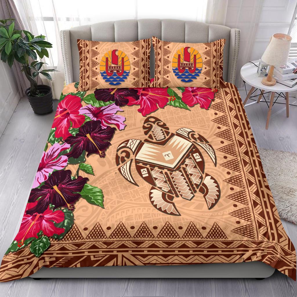 Tahiti Bedding Set - Turtle Hibiscus Manhattan - Vibe Hoodie Shop