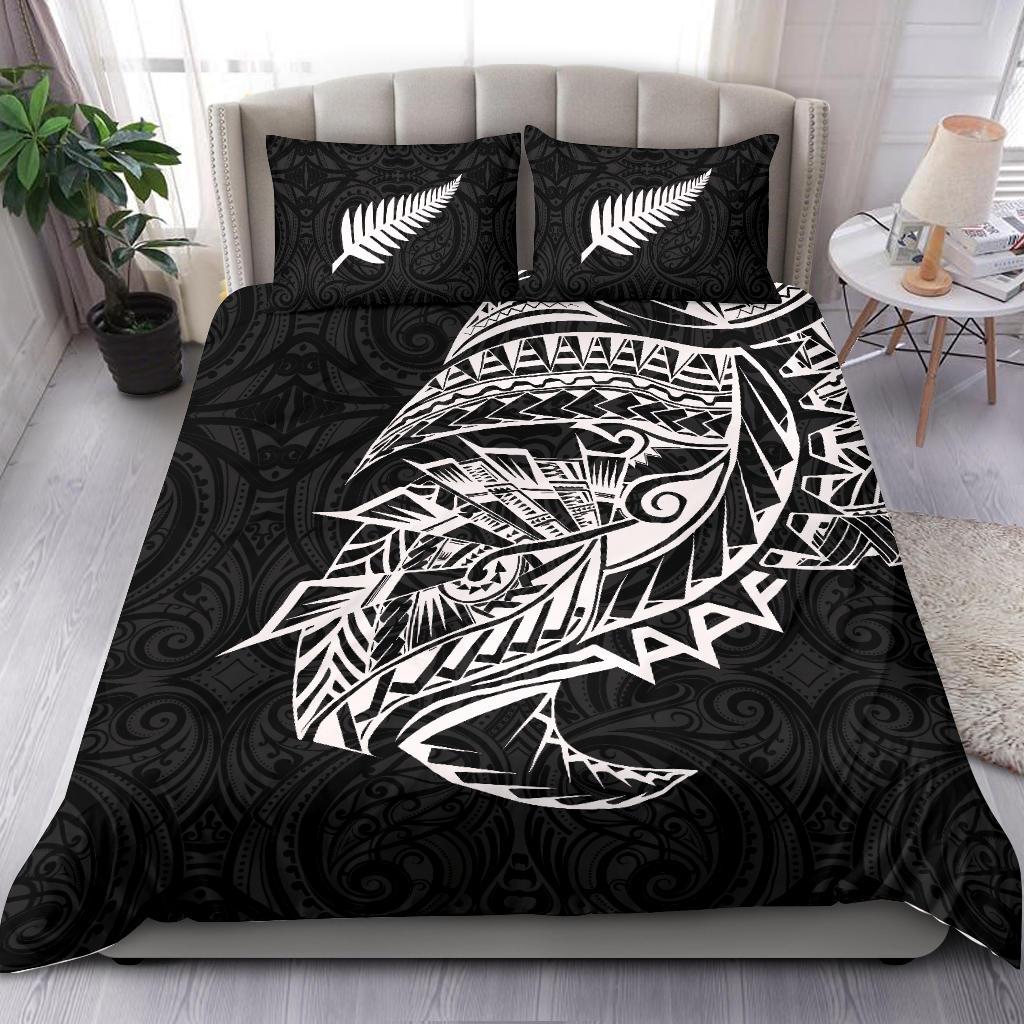 Maori Tattoo Bedding Set Polynesian Style Black - Vibe Hoodie Shop