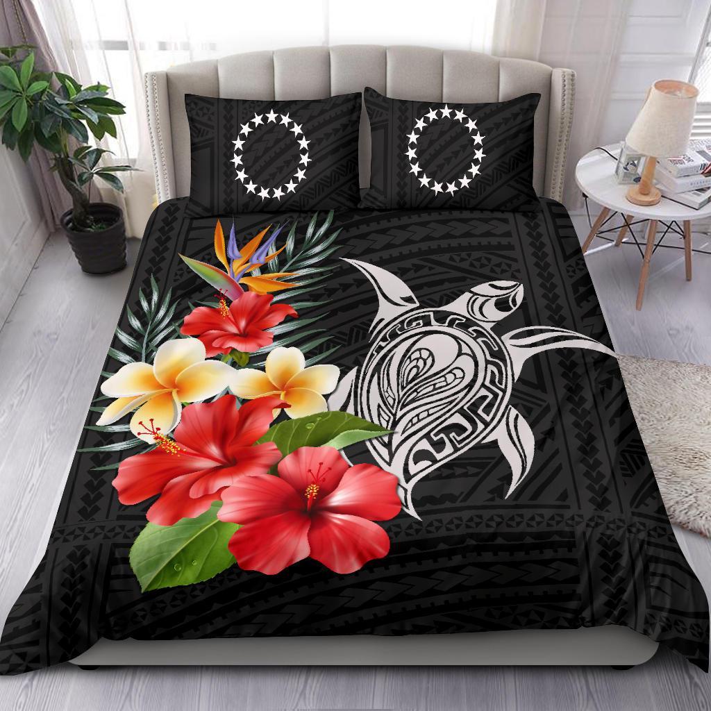 Cook Islands Bedding Set - Polynesia Hibiscus And Plumeria - Vibe Hoodie Shop