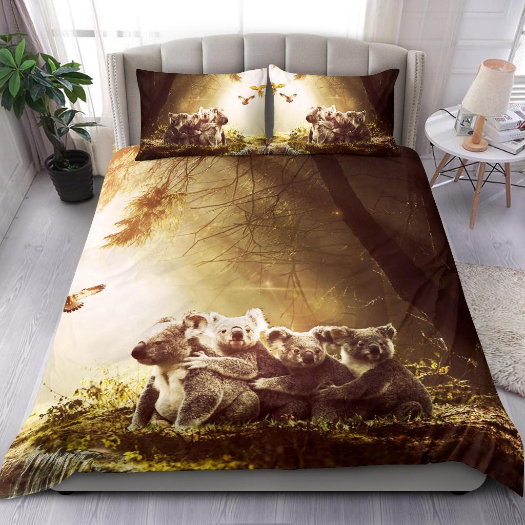 Bedding Set - Koala Family Landscape Art - Vibe Hoodie Shop