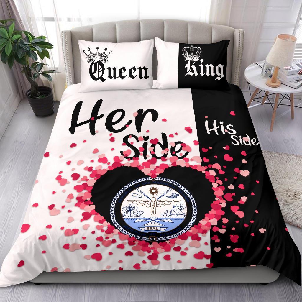 Marshall Islands Bedding Set Couple King/Queen Her Side/His Side - Vibe Hoodie Shop