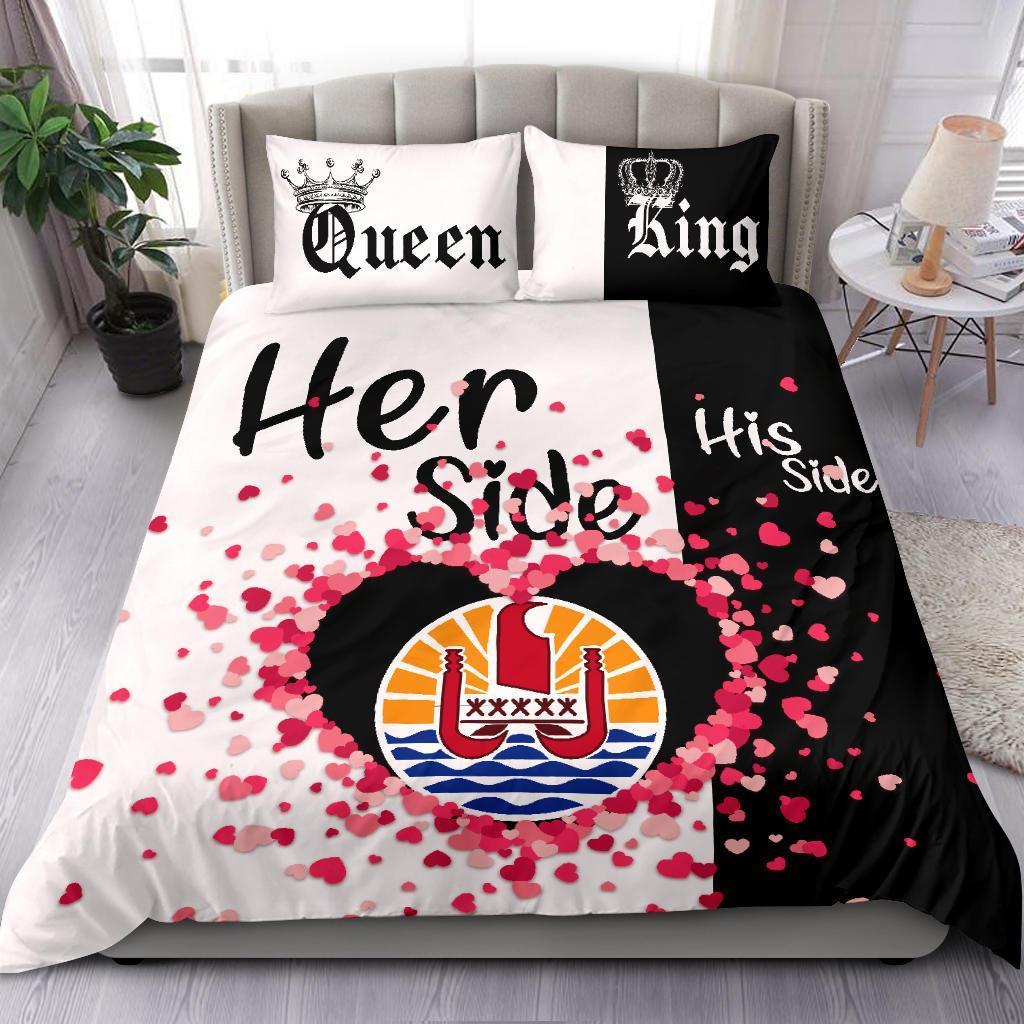 French Polynesia Bedding Set Couple King/Queen Her Side/His Side - Vibe Hoodie Shop