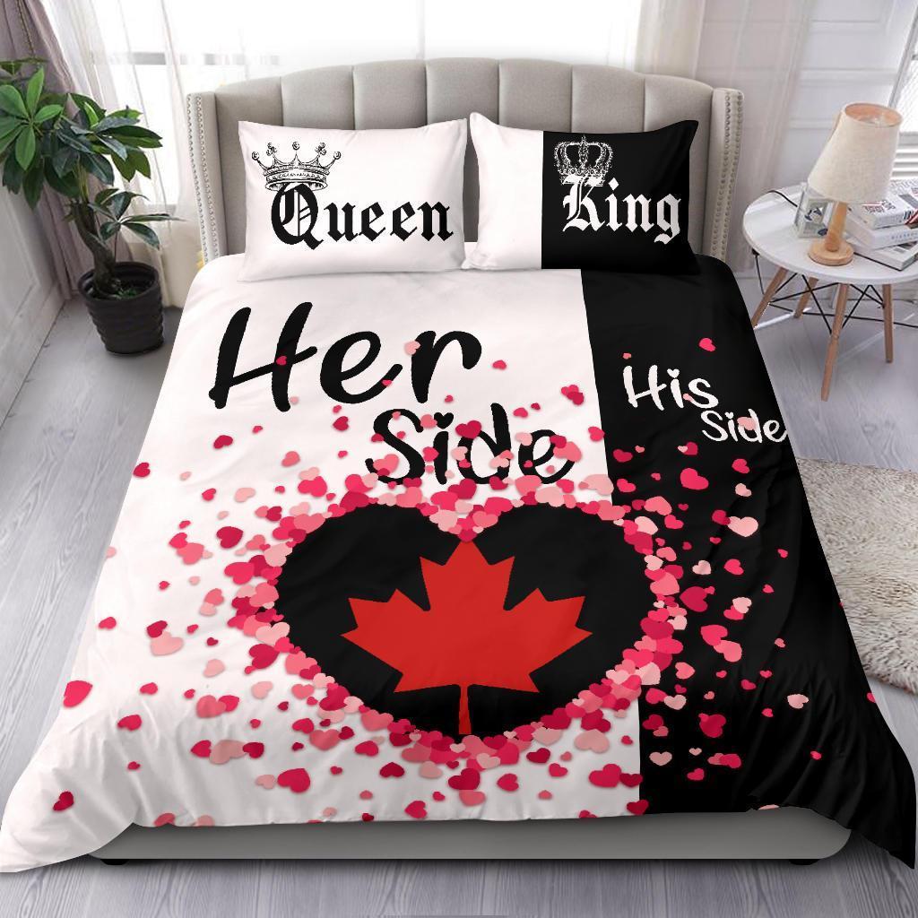 Canada Bedding Set Couple King/Queen Her Side/His Side - Vibe Hoodie Shop