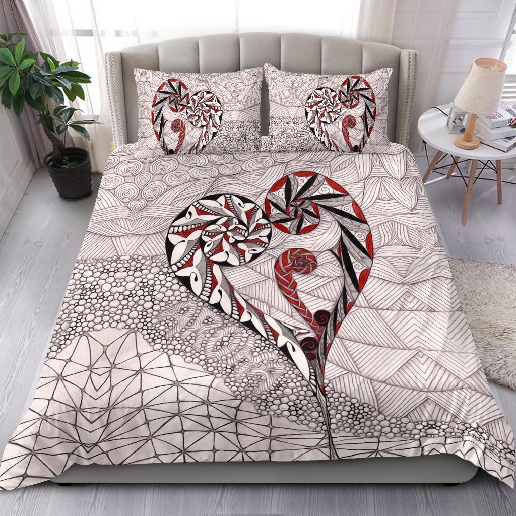 New Zealand Bedding Set, Koru Aroha Maori Duvet Cover And Pillow Case - Vibe Hoodie Shop