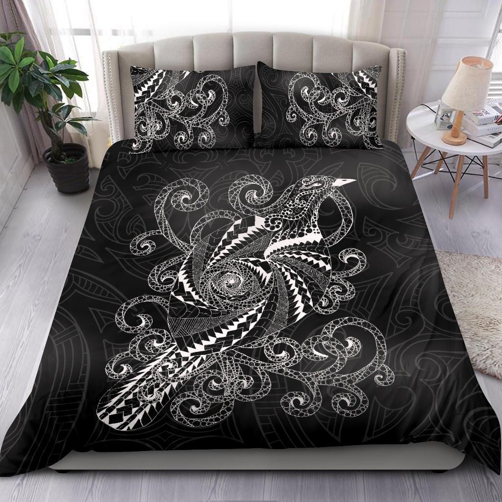New Zealand Bedding Set, Tui Bird Tattoo Duvet Cover - Vibe Hoodie Shop