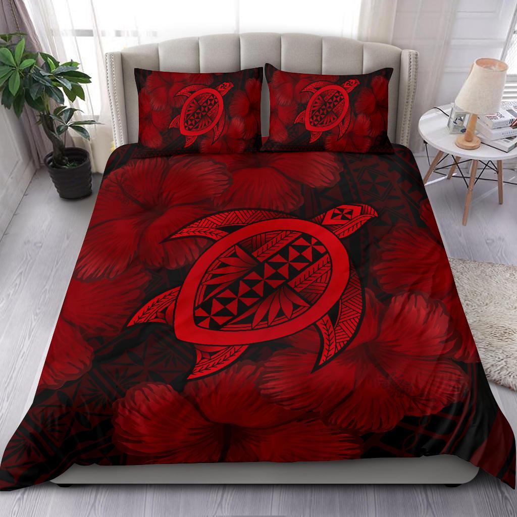 Tonga Turtle Hibiscus Bedding Set - Ah - Vibe Hoodie Shop