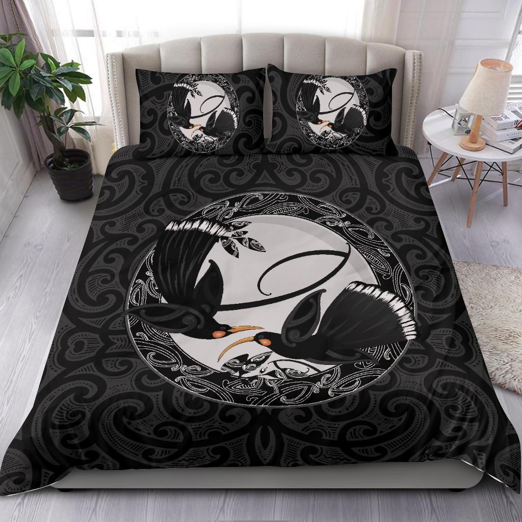 New Zealand Huia Bird, Maori Bedding Set - Vibe Hoodie Shop