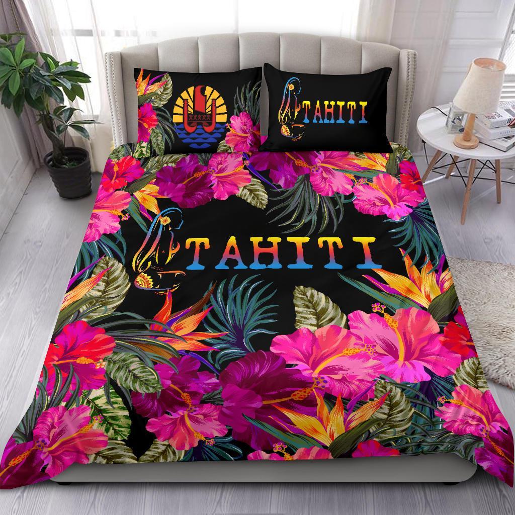 Tahiti Bedding Set - Tropical Flower Hinano Hibiscus - Vibe Hoodie Shop