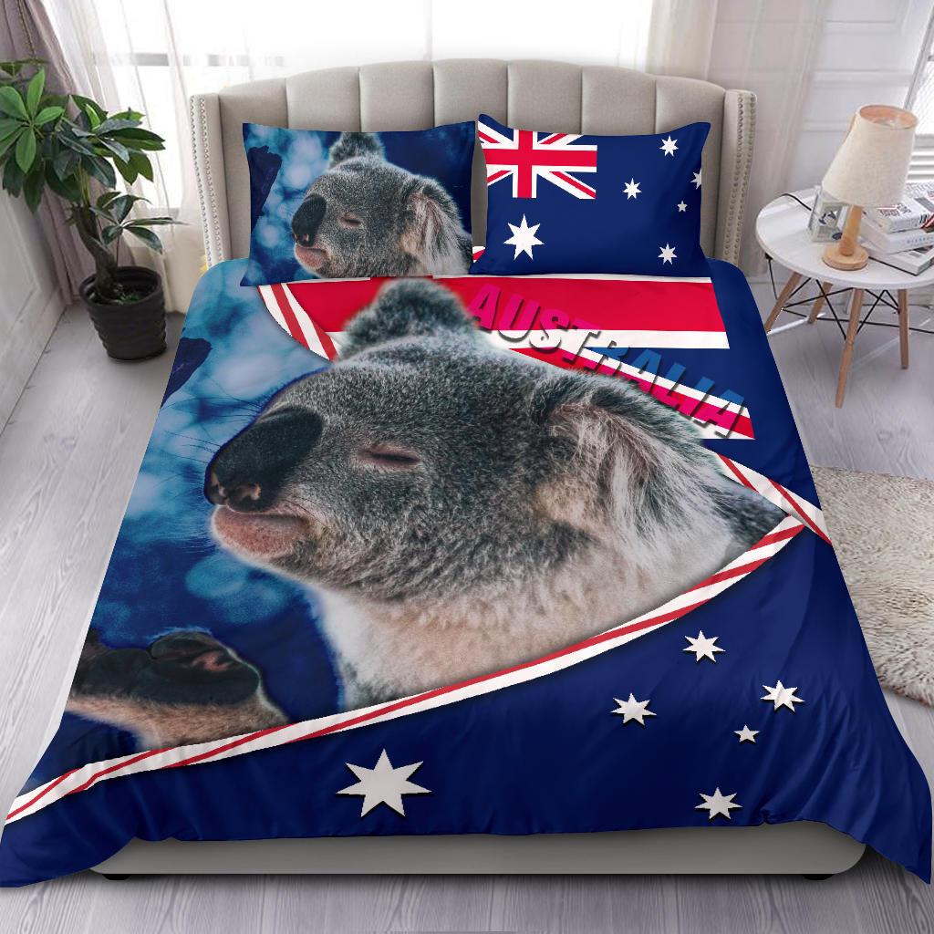 Bedding Set - Australian Flag and Coat Of Arms Bedding Set Koala 3D - Vibe Hoodie Shop