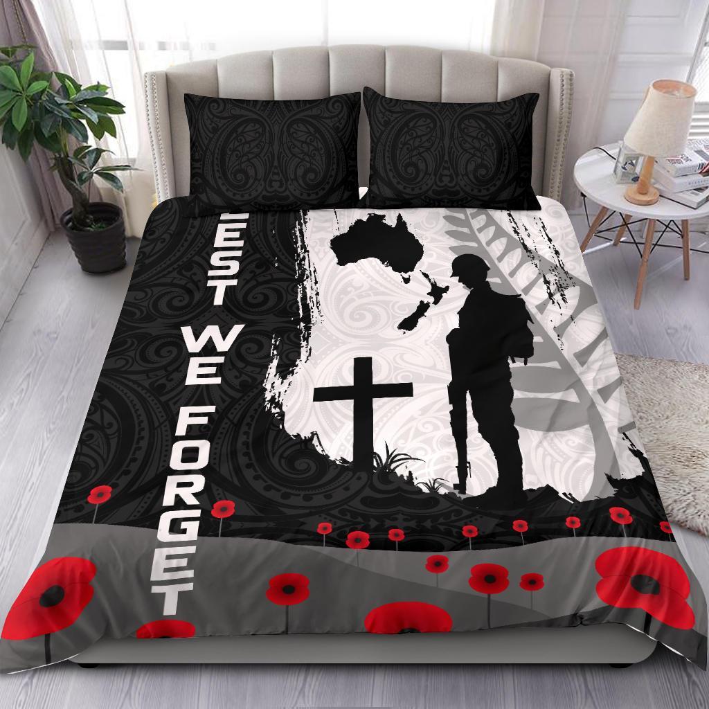 ANZAC Day Bedding Set, New Zealand Australia Lest We Forget - Vibe Hoodie Shop