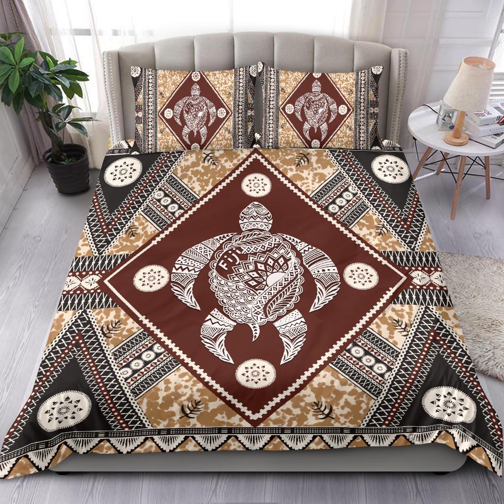 Fiji Bedding Set - Tapa Pattern Turtle - Vibe Hoodie Shop