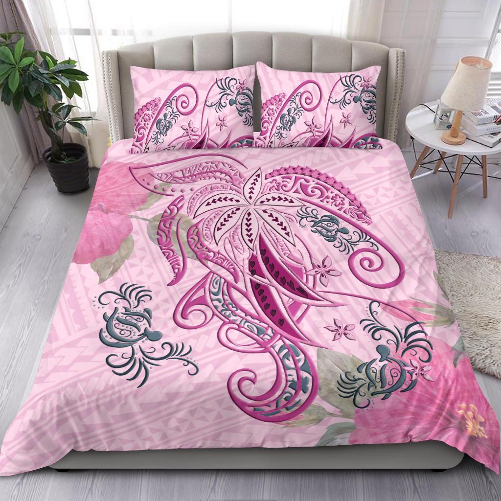 Polynesian Tribal Turtle Flowers Bedding Set - Vibe Hoodie Shop