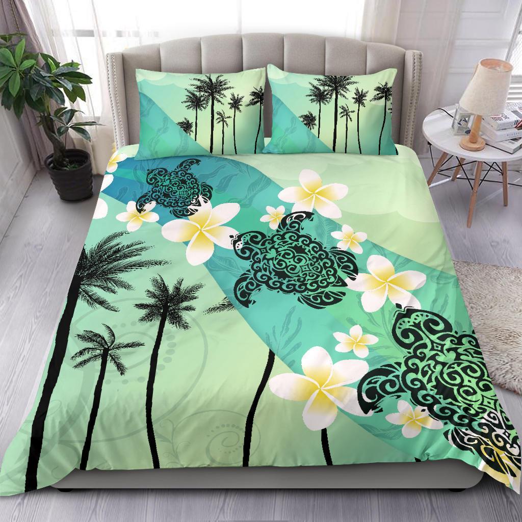 Turtle Plumeria Bedding Set - Vibe Hoodie Shop