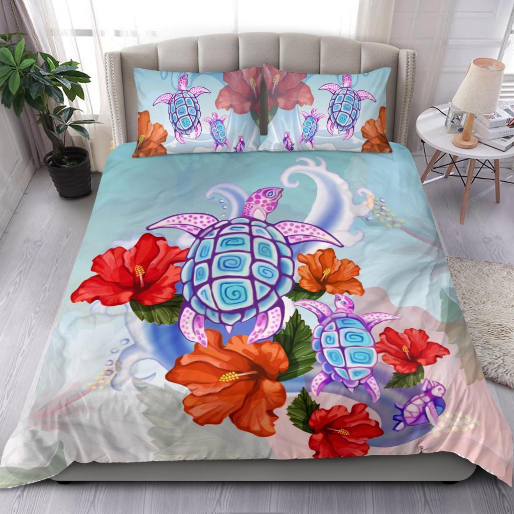 Turtle Hibiscus Bedding Set - Vibe Hoodie Shop