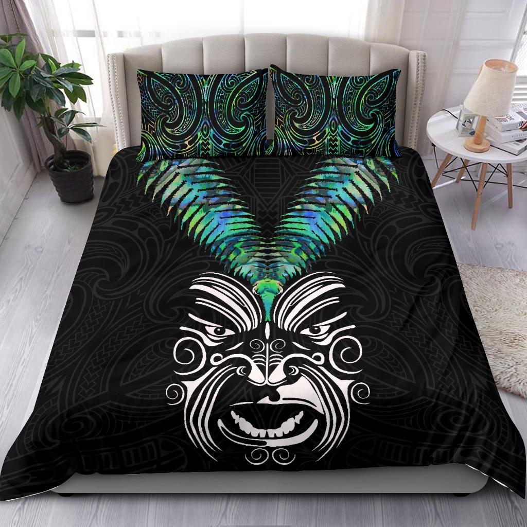 New Zealand Maori Moko Bedding Set Paua Shell - Vibe Hoodie Shop