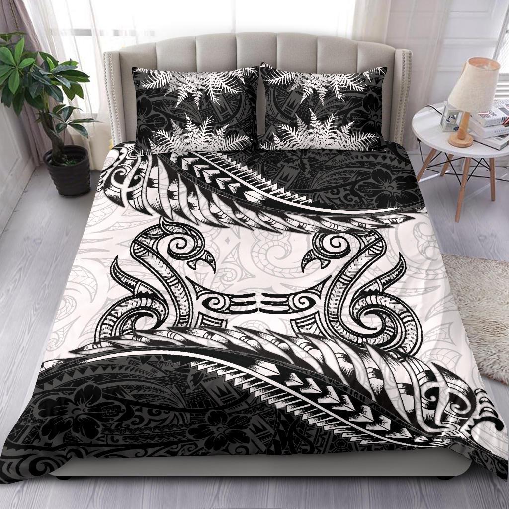 New Zealand Bedding Set Manaia Maori - Silver Fern Duvet Cover - Vibe Hoodie Shop