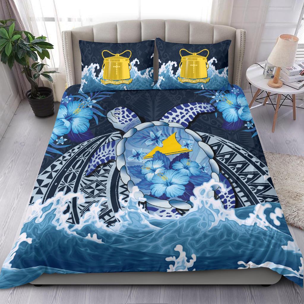 Tokelau Polynesian Sea Turtle Hibiscus Bedding Set - Vibe Hoodie Shop