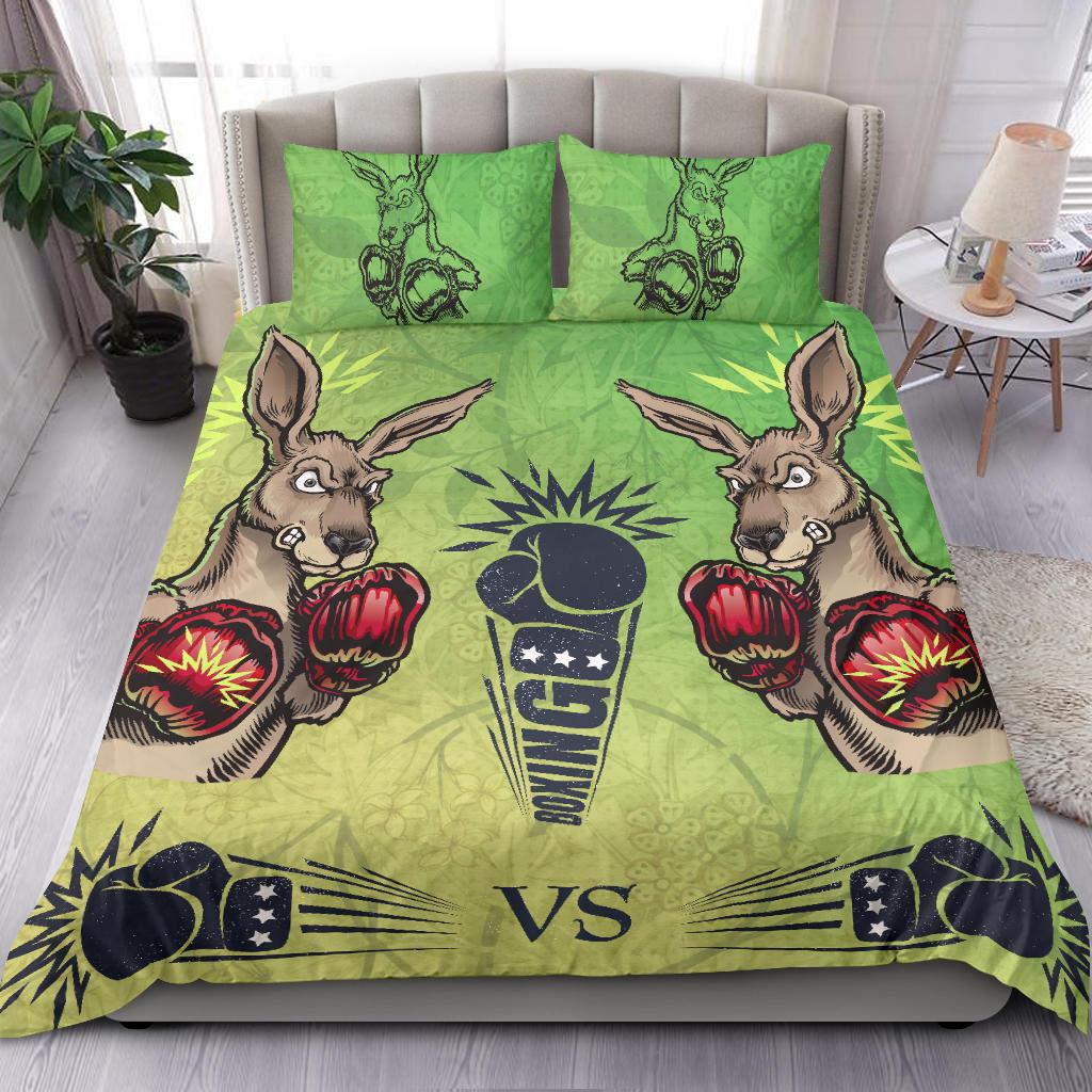 Aboriginal Bedding Set - Kangaroo Boxing - Vibe Hoodie Shop